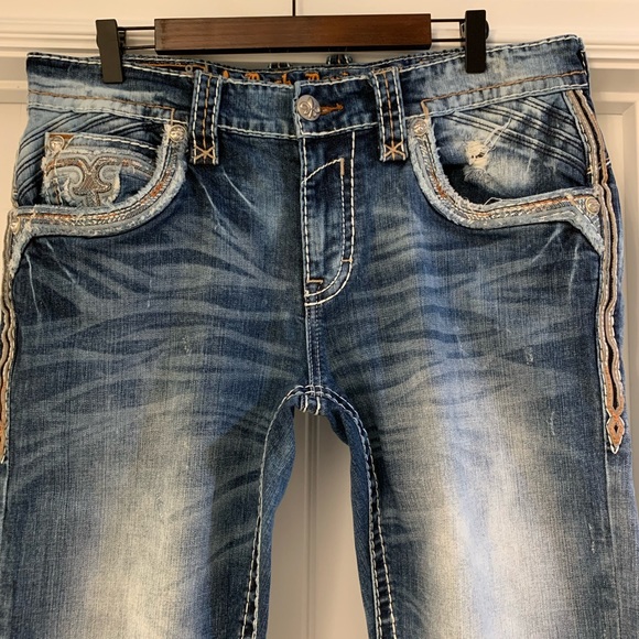 Rock Revival Sheen Straight Stretch Jean 36 x 32 - Picture 4 of 13